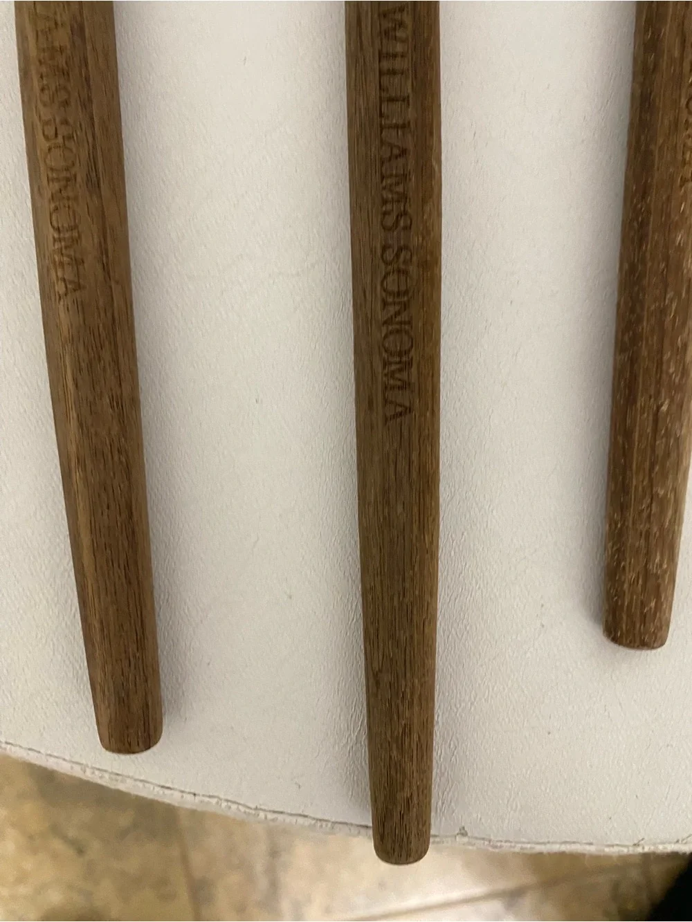 Williams Sonoma Dark Wood Handcrafted Cooking Kitchen Utensil Spoon 3 Piece Set